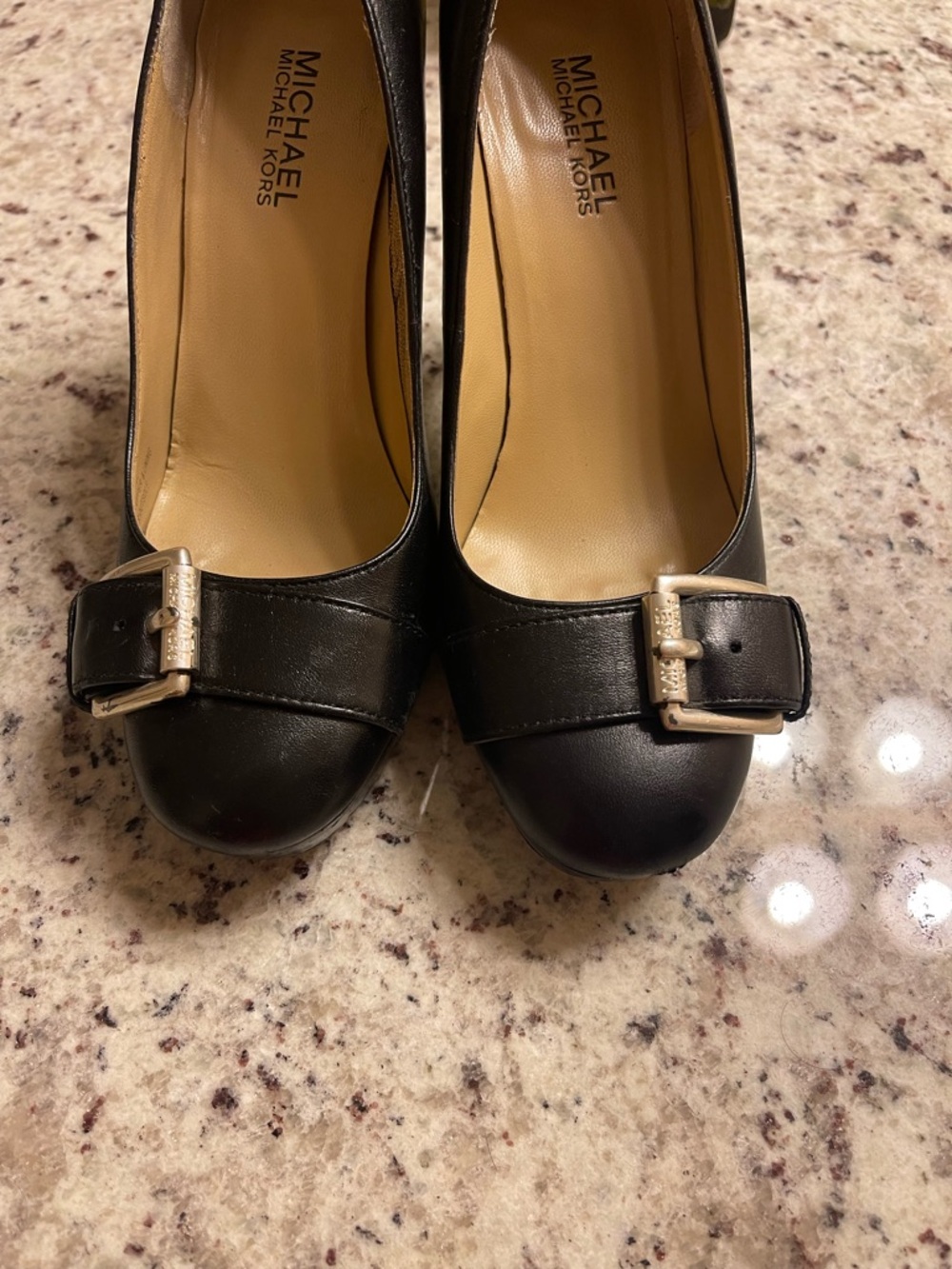 MICHAEL Michael Kors Black Leather Buckle Platform Pump - Picture 6 of 9